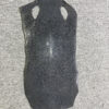 7 Inch Black Long Shape Polished Soft Stingray Leather