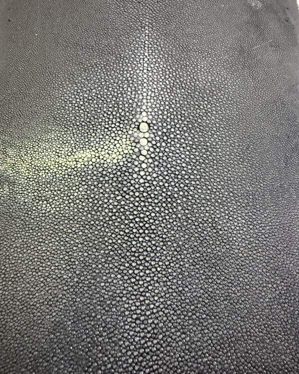 7 Inch Black Long Shape Polished Soft Stingray Leather