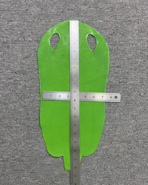 Green Long Shape Soft Stingray Leather (Unpolished)