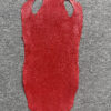 Red Long Shape Soft Stingray Leather (Unpolished)
