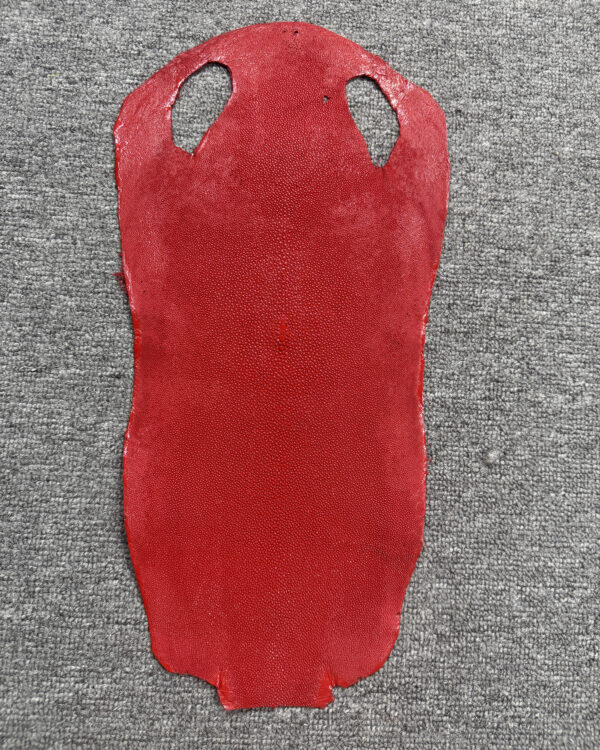 Red Long Shape Soft Stingray Leather (Unpolished)