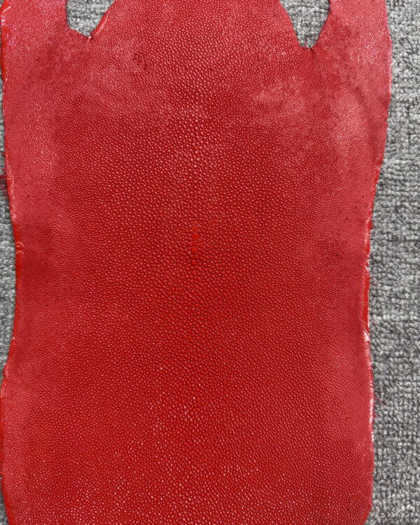 Red Long Shape Soft Stingray Leather (Unpolished)