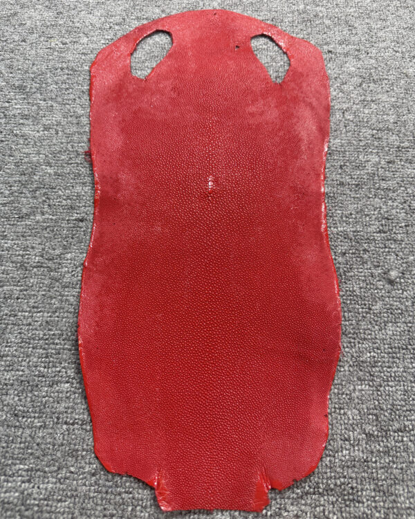Red Long Shape Soft Stingray Leather (Unpolished)