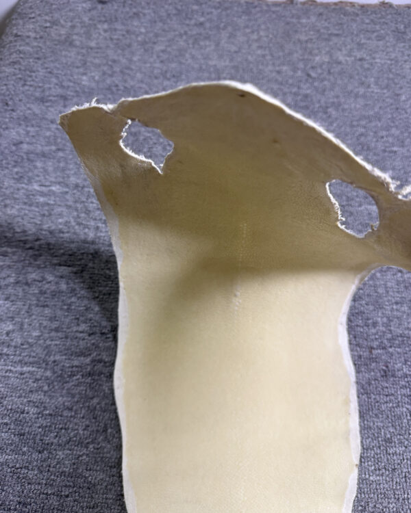 7 Inch White Long Shape Polished Soft Stingray Leather