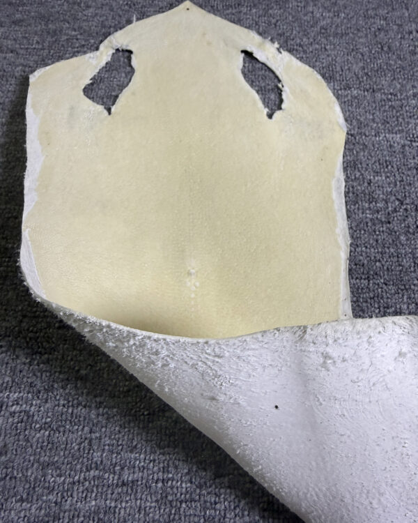 7 Inch White Long Shape Polished Soft Stingray Leather